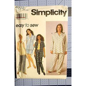 Simplicity Easy To Sew 8922 Womens Pajamas Sewing Patterns Sizes 26W-32W